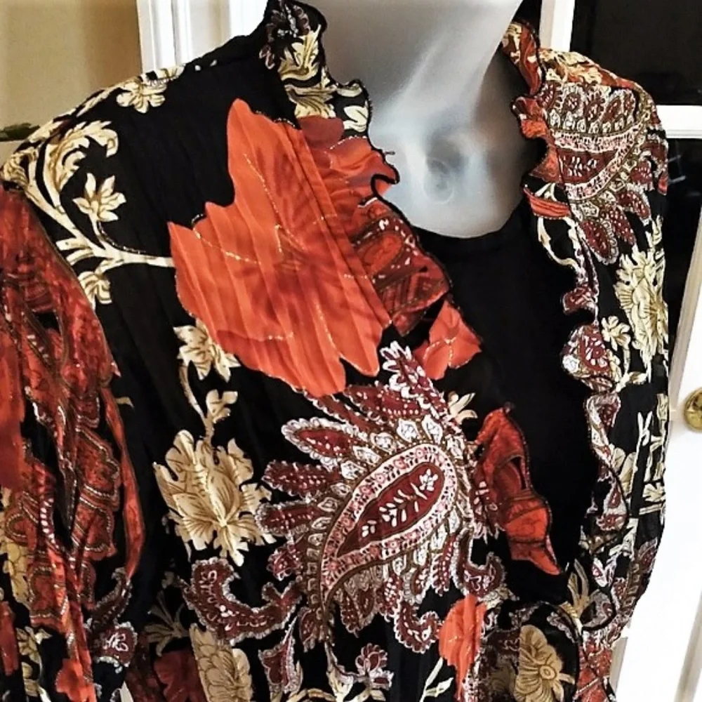 Boho Chic Floral Paisley Blouse PL - Picture 2 of 6